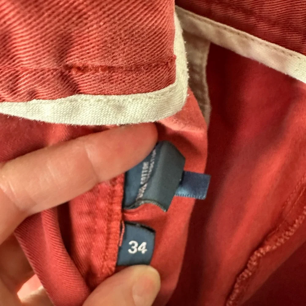 Polo Ralph Lauren Classic Chino Shorts Men’s 34 Flat Front Broken In Red‎ Flaw